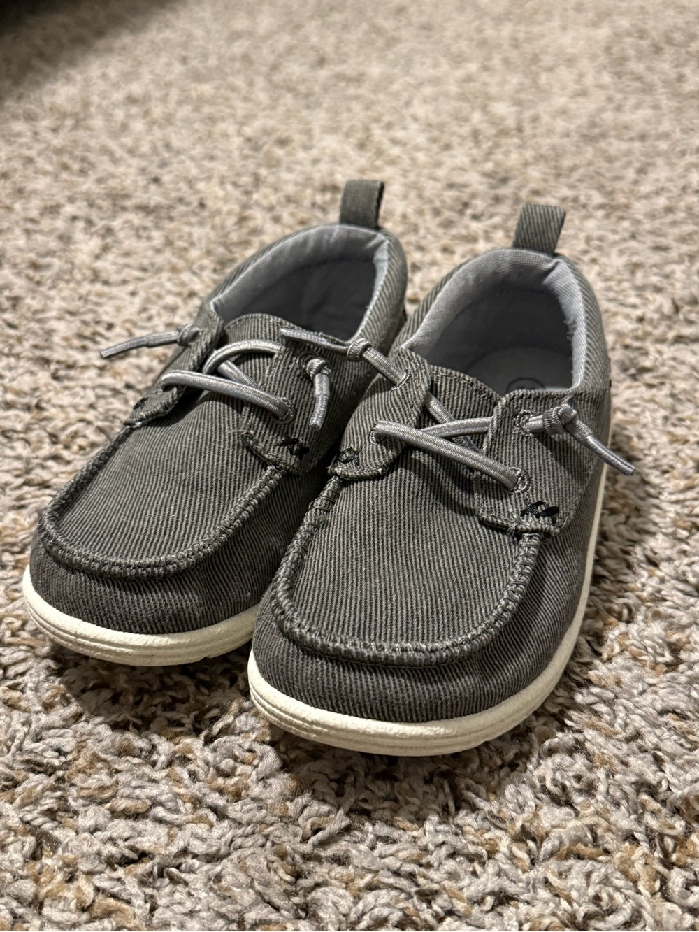 Kids Gray Canvas Casual Slip-On Shoes